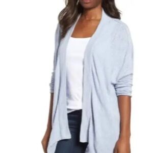 Caslon Drop Shoulder Cardigan in Blue Zen